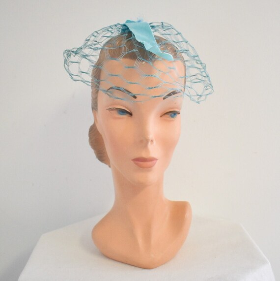 1960s Aqua Cage Netting Hat