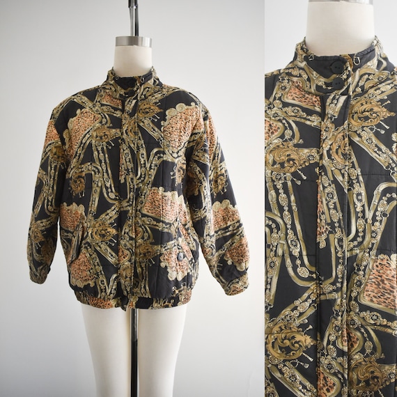 1990s Silk Leopard Print Jacket