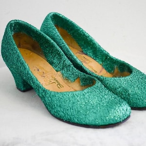 1940s/50s Green Tinsel Heels