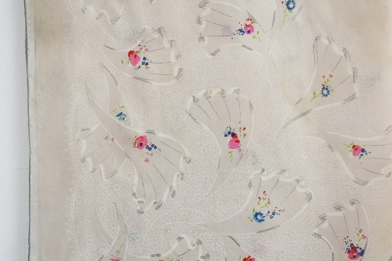 1940s Floral Silk Scarf - image 8