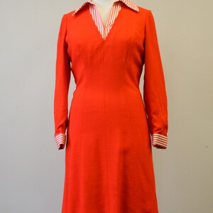 1970s Adele Simpson Red-Orange Dress image 2