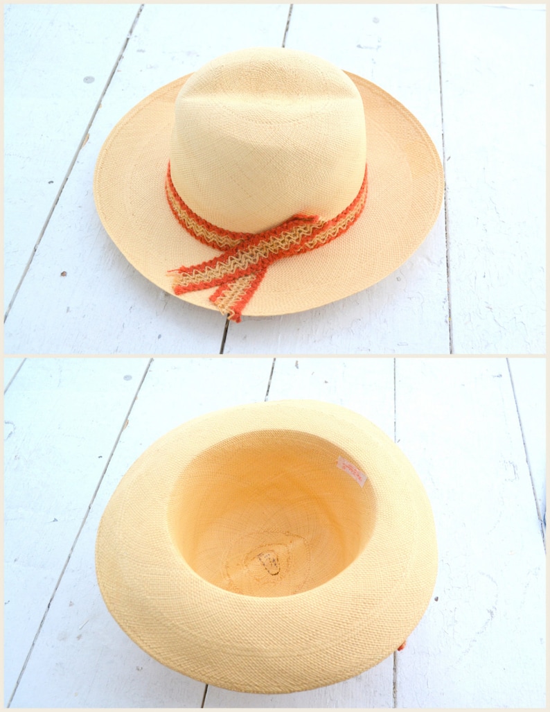 1960s Therese Ahrens Straw Fedora Sun Hat