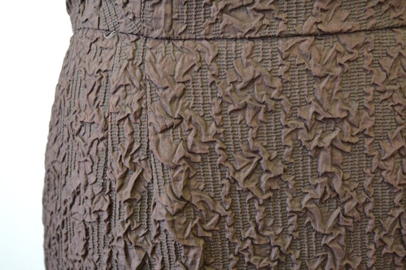 1950s Miss Candid Brown Low Back Wiggle Dress - image 6