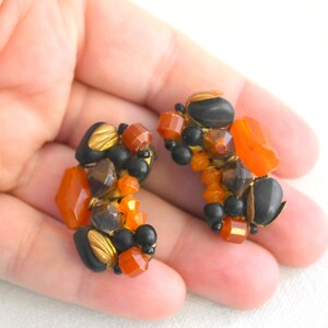 1940s German Bead Cluster Clip Earrings image 2