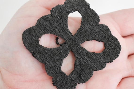 Antique Beaded Applique Patch - image 4