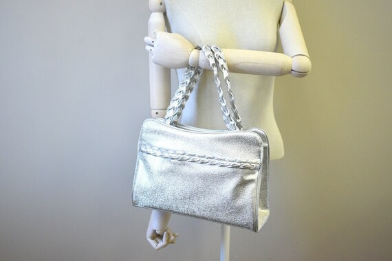 1960s Silver Metallic Handbag