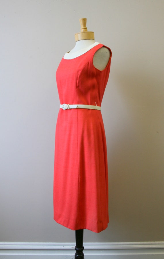 1950s Coral and Cream Dress and Jacket Set - image 7