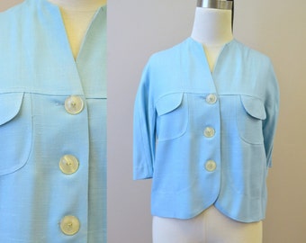 1960s Blue Linen Jacket