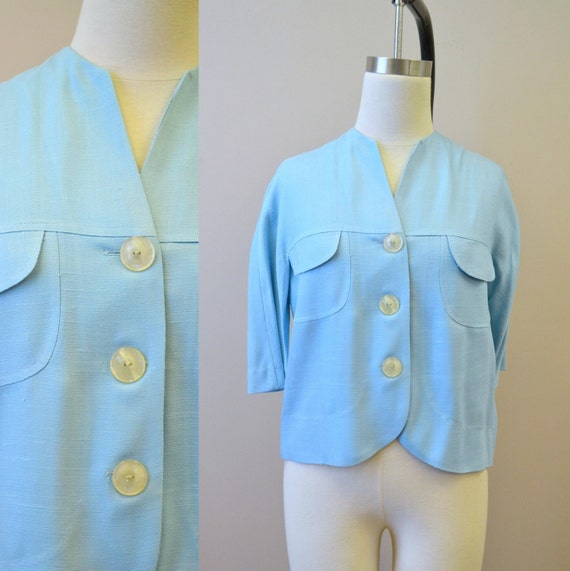 1960s Blue Linen Jacket