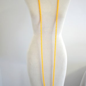 1960s Light Orange Plastic Bead Extra Long Necklace image 5