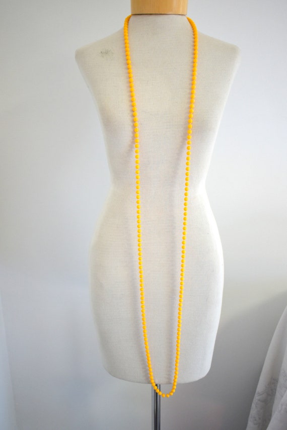 1960s Light Orange Plastic Bead Extra Long Neckla… - image 5