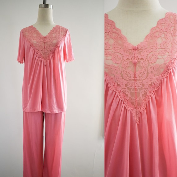 1980s Pink Pajama Set - image 1