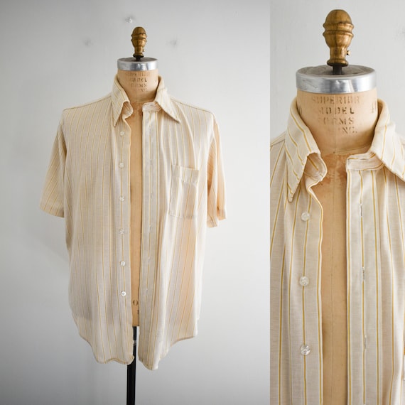 1970s Golden Yellow Knit Shirt - image 1
