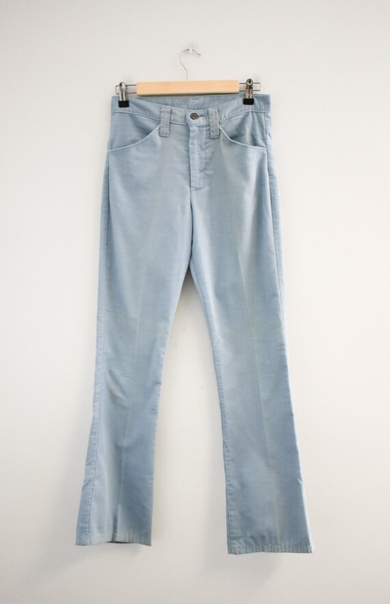 1970s Pale Blue Corduroy Pants Gem