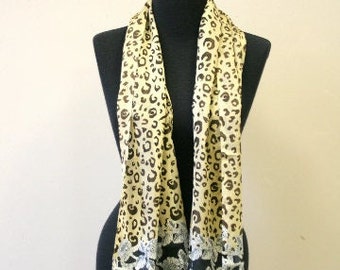 1980s Symphony Leopard Print Scarf