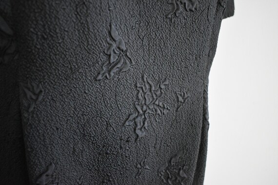 1990s Black Textured Dress - image 6