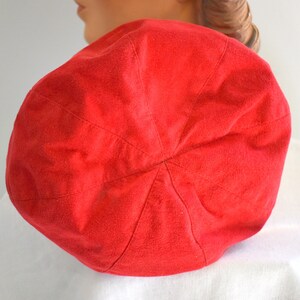 1960s Red Suede Beret Style Hat image 5