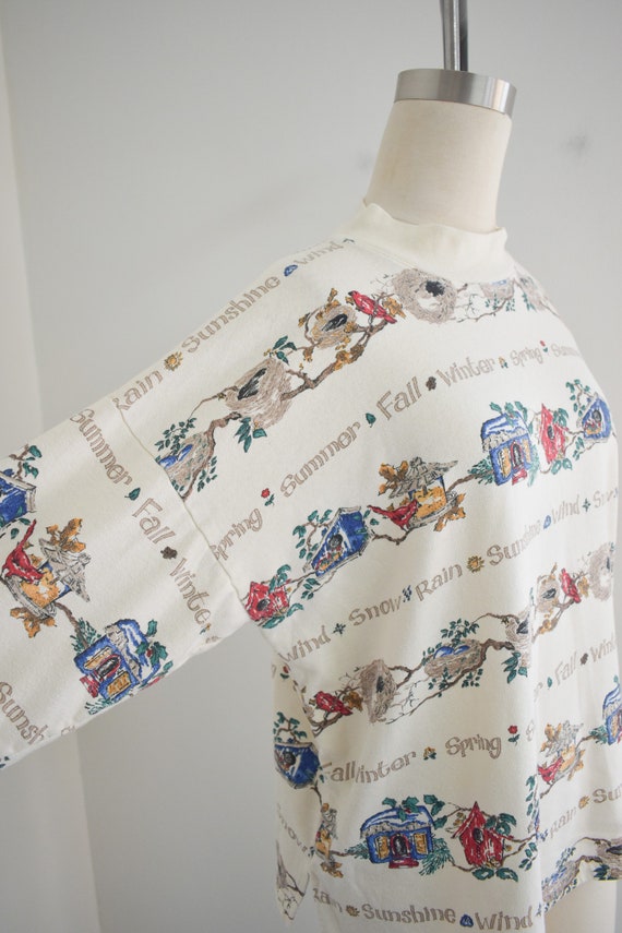 1990s Four Seasons Printed Knit Shirt - image 5