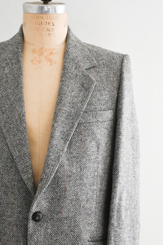 1970s/80s Donegal Handwoven Gray Tweed Jacket - image 3