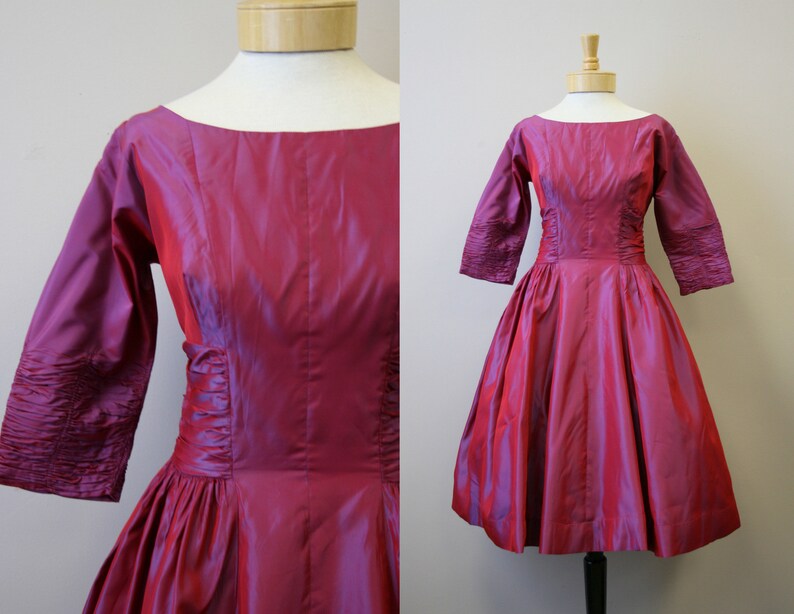 1950s Iridescent Purple Taffeta Dress - Etsy