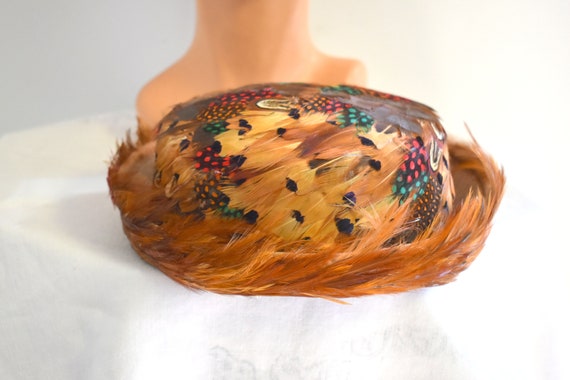 1960s Brown Feather Hat - image 6