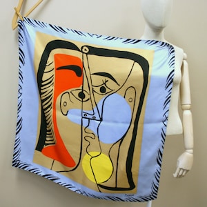 1980s Picasso Silk Twill Scarf