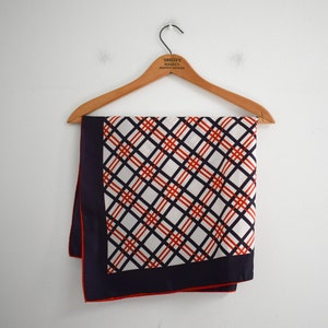 Vintage Red, Navy, and White Plaid Scarf