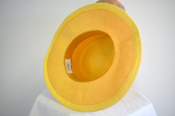 1960s Kutz Yellow Straw Hat - image 6