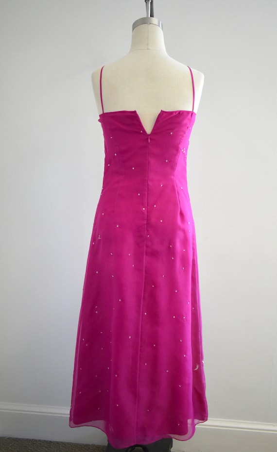 1990s Ann Taylor Pink Silk Embroidered and Beaded… - image 5