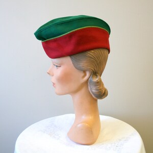 1940s/50s Red and Green Uniform Garrison Cap image 3