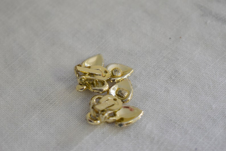 Vintage Paris Gold Fan Necklace and Clip Earrings image 7