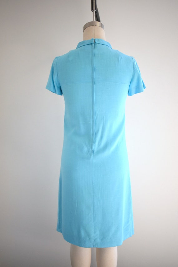 1960s Adele Martin Turquoise Linen Dress - image 5