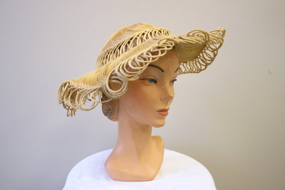 1940s Loopy Grass Sun Hat