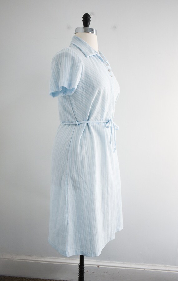 1970s Pale Blue Knit Dress - image 4