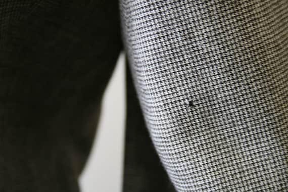 1940s Brown Mini Houndstooth Wool Skirt Suit