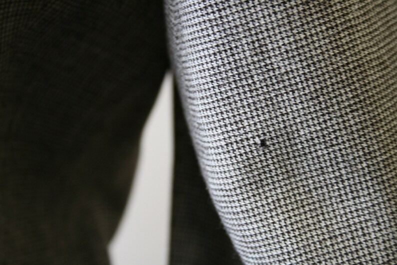 1940s Brown Mini Houndstooth Wool Skirt Suit