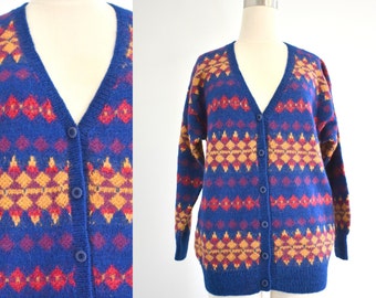 1980s Women's Alpaca Cardigan Sweater