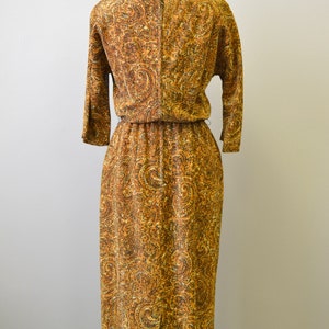 1950s Carol Craig Lurex Paisley Wiggle Dress image 5