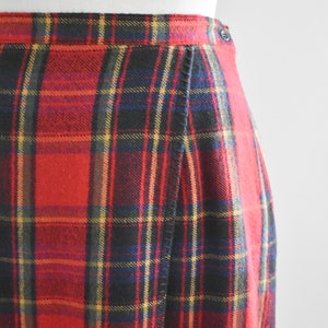 1990s Red Plaid Maxi Skirt image 3