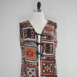 1970s Southwestern Tunic Length Vest