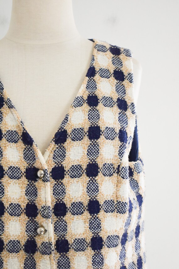 1970s Textured Plaid Vest - image 3