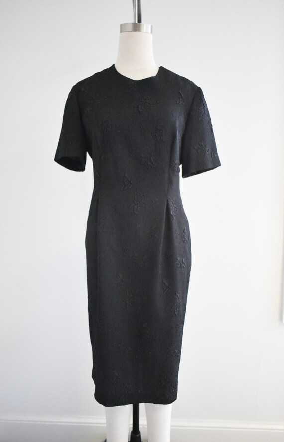 1990s Black Textured Dress - image 3