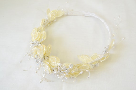 1980s Beaded Bridal Headpiece - image 4