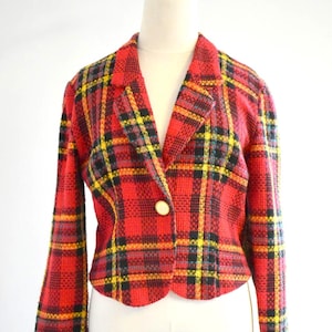 1990s Red Plaid Jacket