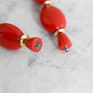 Vintage Red Plastic Graduated Bead Necklace image 7