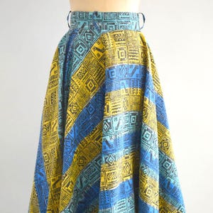 1950s Tribal Printed Cotton Circle Skirt