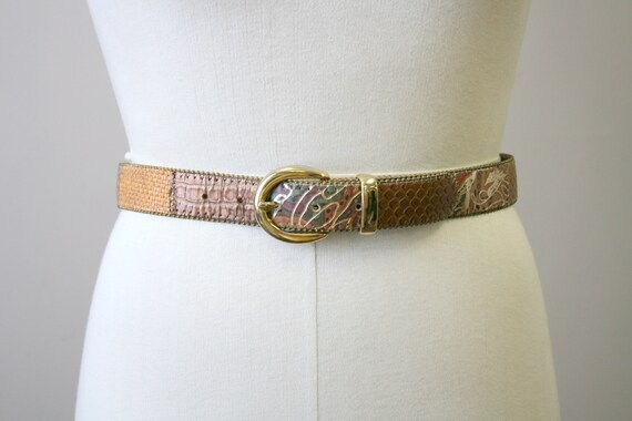 1980s Elite Patchwork Skins Belt
