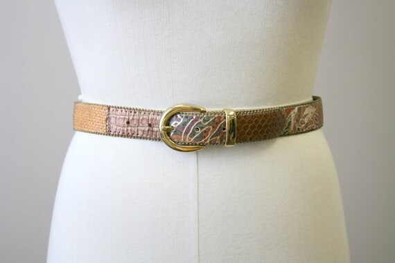 1980s Elite Patchwork Skins Belt - image 2