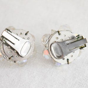 1950s/60s AB Clear Crystal Bead Cluster Clip Earrings image 5