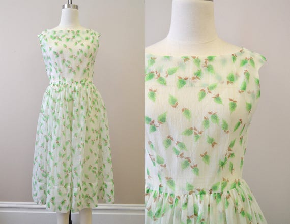 1950s Sheer Floral Dress